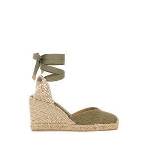 Castaner Women Sage Green Canvas Chiara Wedges